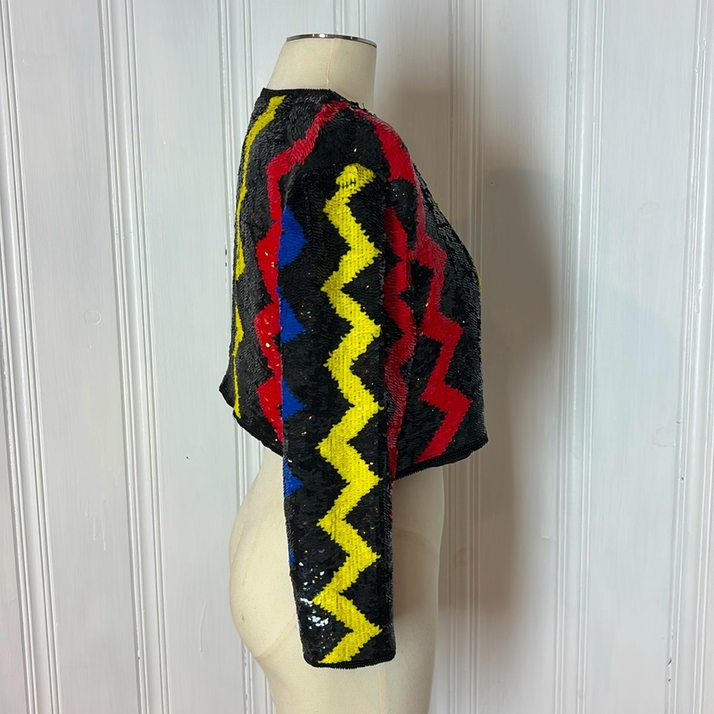Colorful Sequin Zigzag Jacket - Picture 2 of 10